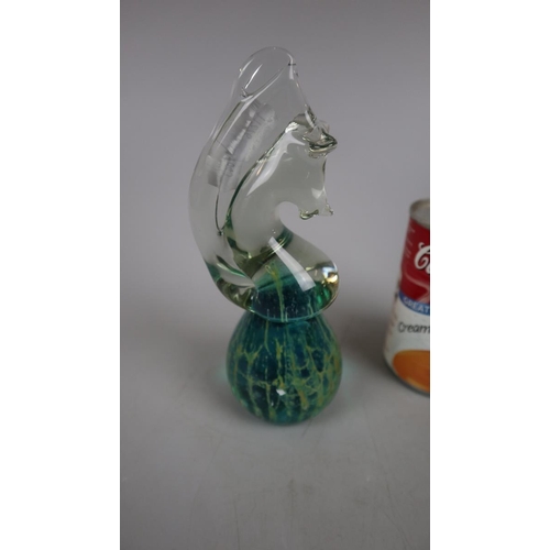 163 - Medina glass paperweight - Seahorse - Approx height 17cm