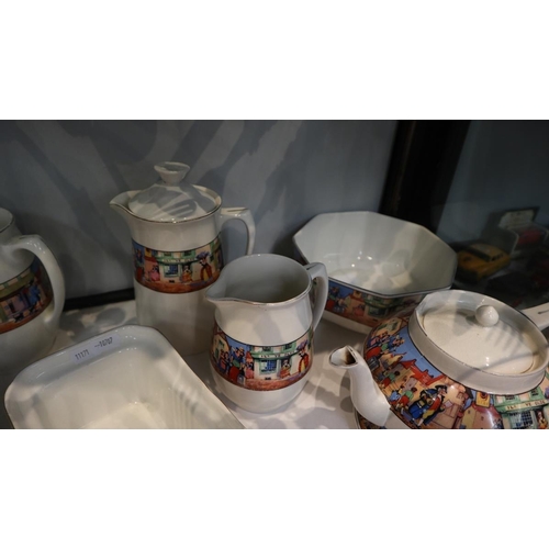 175 - 9 pieces 1930s Cries Of London pottery