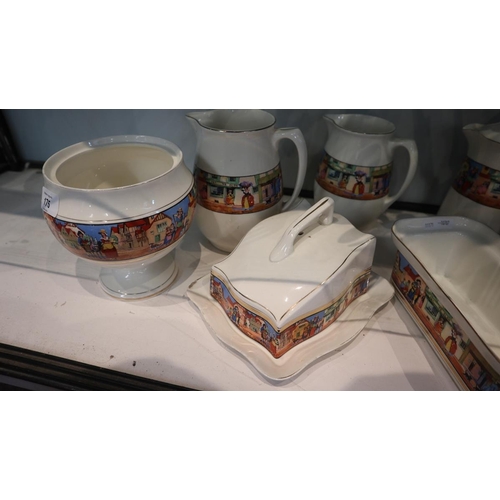 175 - 9 pieces 1930s Cries Of London pottery