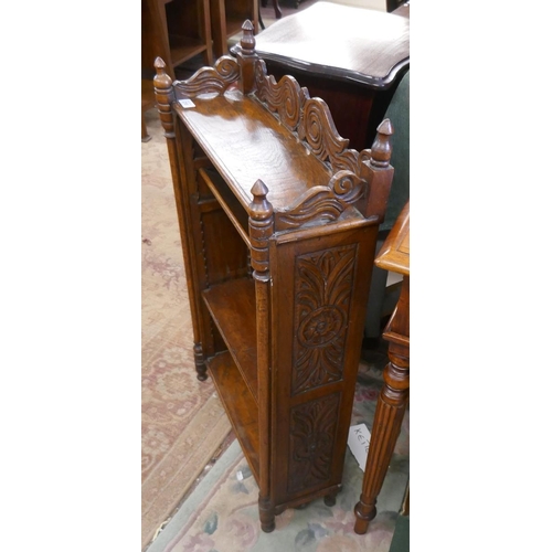 218 - Small carved oak bookcase