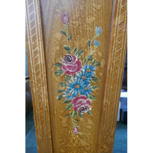 224 - Fine hand painted stick stand adorned with pineapple finials