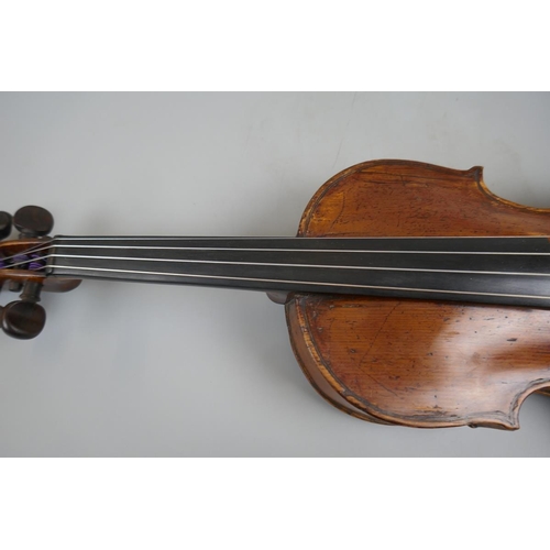 233 - Early London made full size violin in case