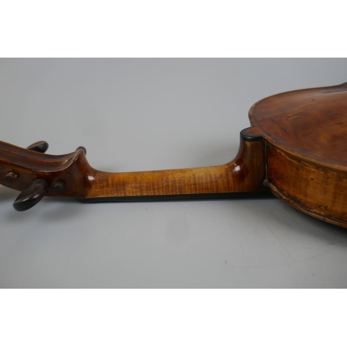 233 - Early London made full size violin in case