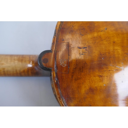 233 - Early London made full size violin in case