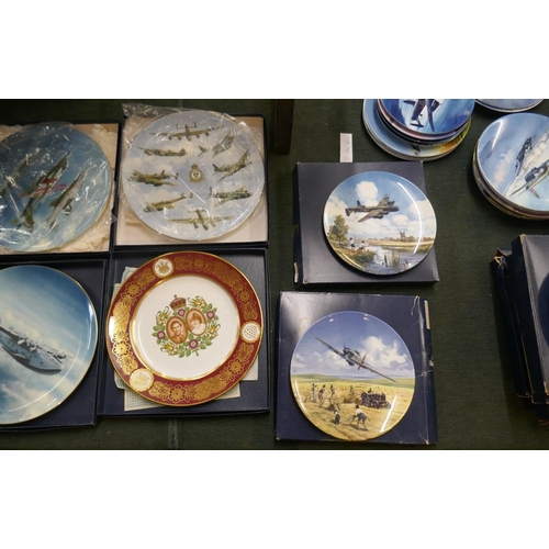 235 - Large collection of aviation themed collectors plates to include Coalport & Spode