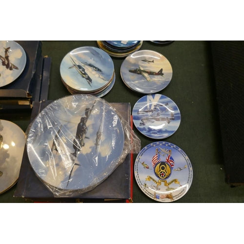 235 - Large collection of aviation themed collectors plates to include Coalport & Spode