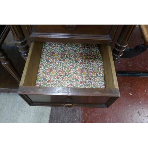 238 - Marble top pot cupboard with side drawers