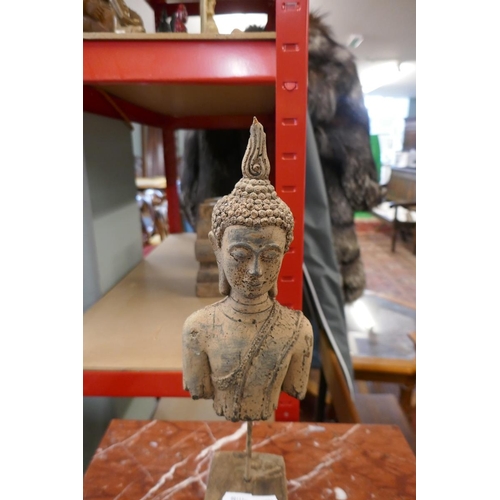 242 - Stone Buddha on plinth