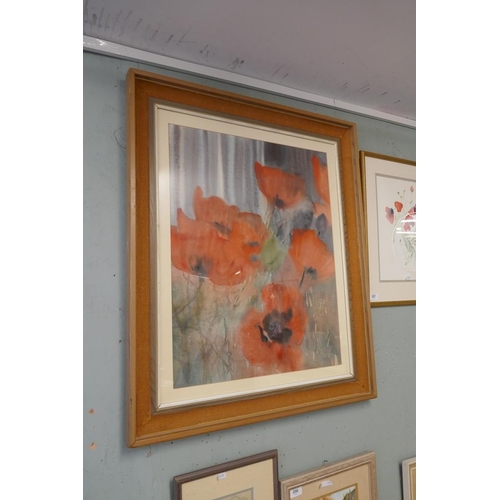 257 - 2 watercolours of poppies