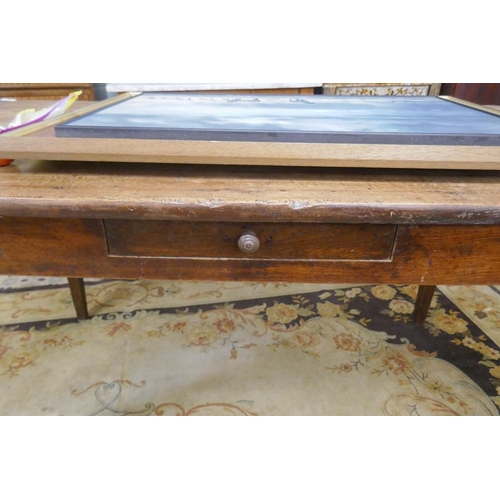 281 - Early fruitwood table – Size: L: 151cm W: 76cm H: 76cm