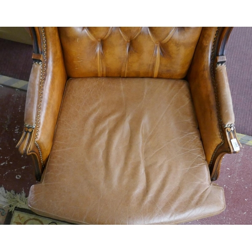 292 - French leather armchair