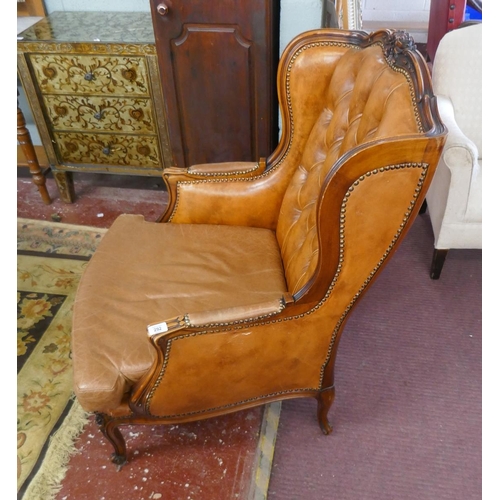 292 - French leather armchair