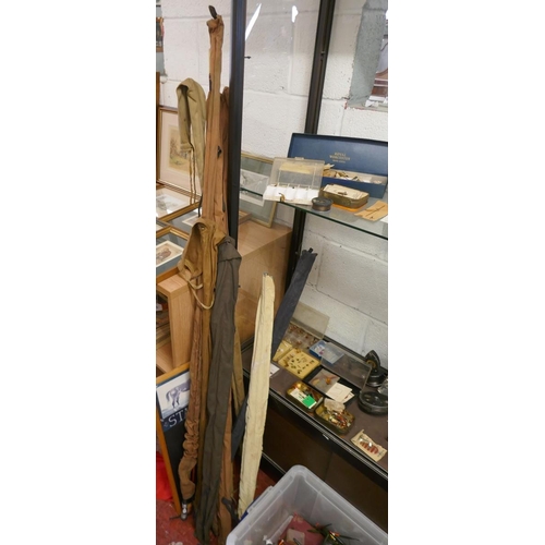 296 - Large collection of vintage fishing equipment to include rods, reels, flys etc.