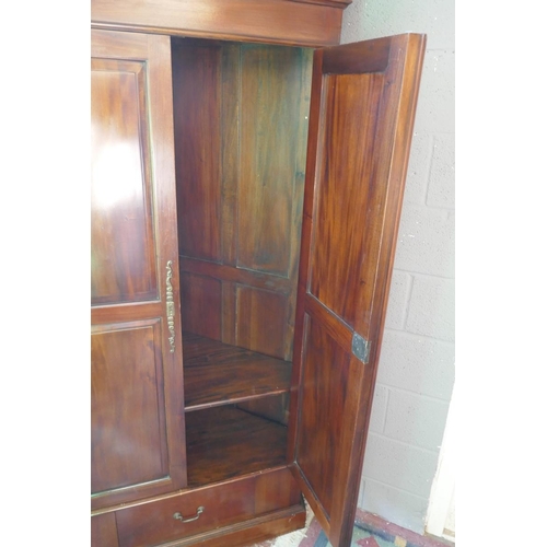 390 - Mahogany corner wardrobe