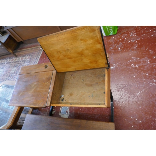 394 - Vintage double school desk