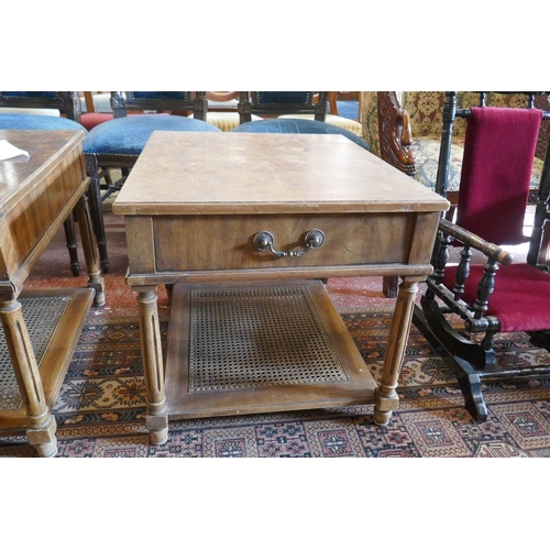 396 - Pair of burr walnut sofa end tables - Approx size W: 56cm D: 66cm H: 54cm