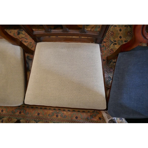 408 - 2 pairs of dining chairs with matching upholstery 