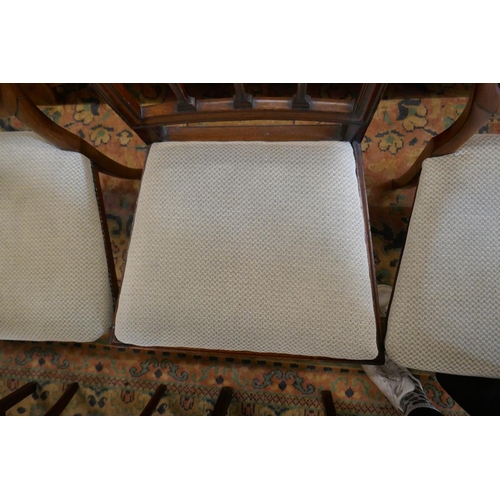 408 - 2 pairs of dining chairs with matching upholstery 