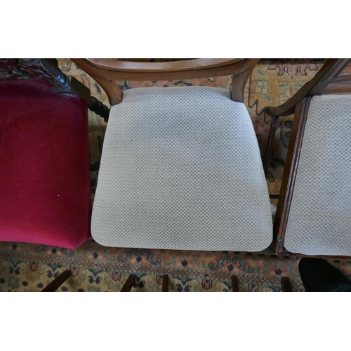 408 - 2 pairs of dining chairs with matching upholstery 