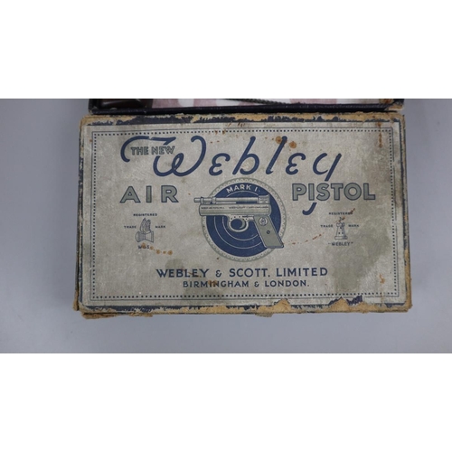 84 - Webley and Scott air pistol mark 1 .22 in original box