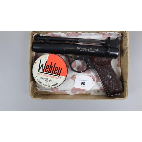 90 - Webley air pistol premier .22 in original box