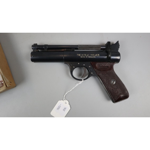 90 - Webley air pistol premier .22 in original box