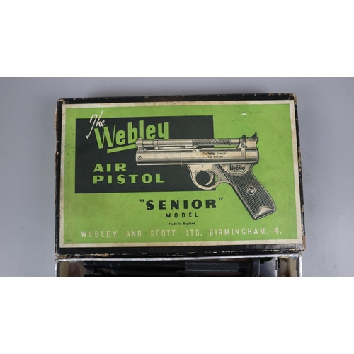 91 - Webley air pistol senior .22 in original box