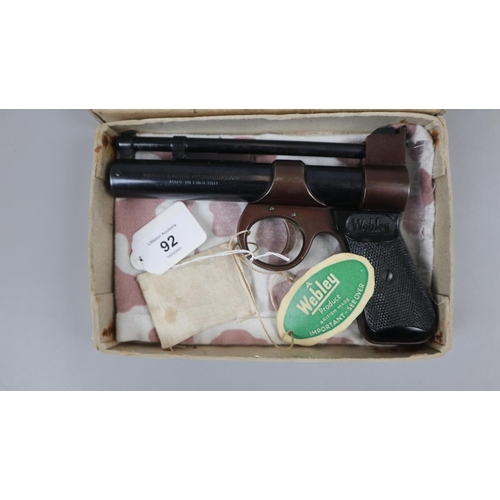 92 - Webley air pistol junior .177 in original box