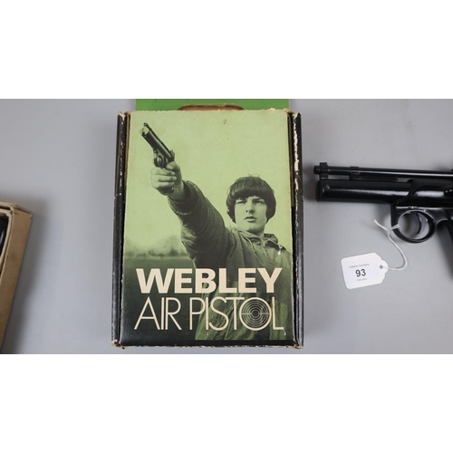 93 - Webley air pistol junior mark 2 .177 in original box