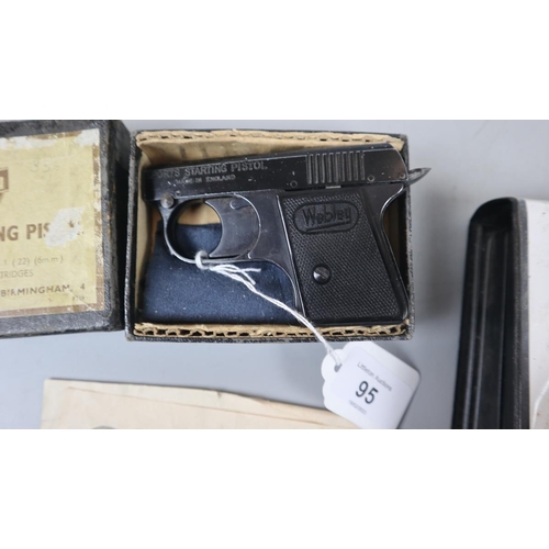 95 - Webley sports starter pistol together with a gun dog training pistol