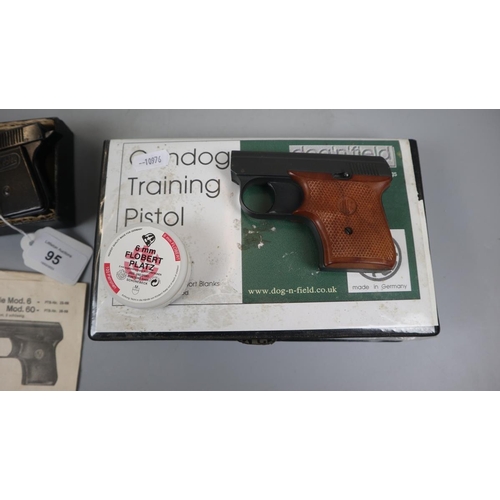 95 - Webley sports starter pistol together with a gun dog training pistol