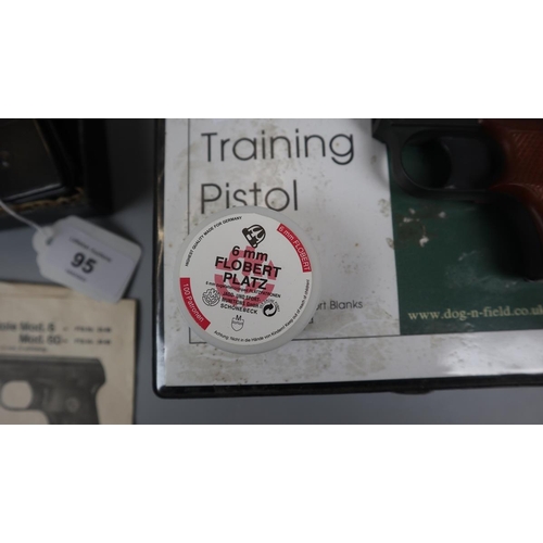 95 - Webley sports starter pistol together with a gun dog training pistol