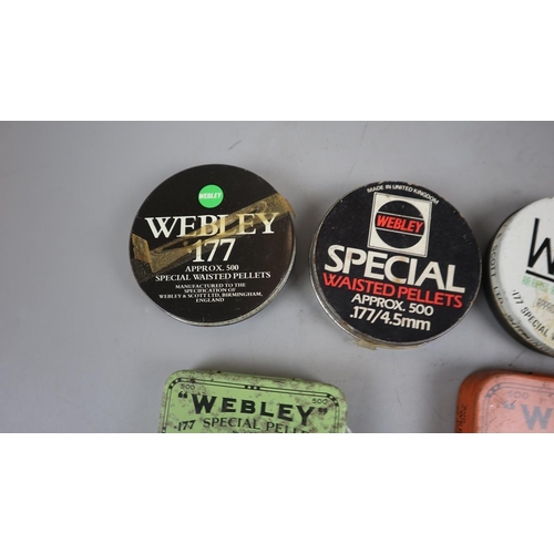 96 - Collection of Webley tins some with pellets in