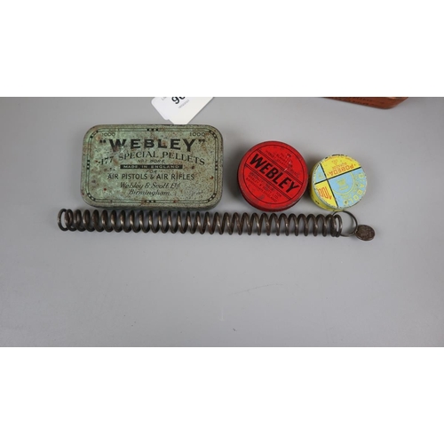 96 - Collection of Webley tins some with pellets in