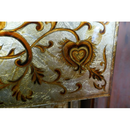 290 - Ornately decorated chest of 3 drawers - Approx size W: 61cm D: 41cm H: 75cm