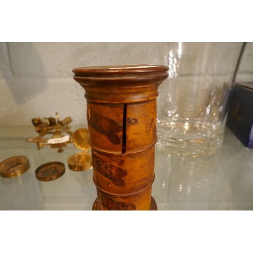 154 - Antique treen spice container A/F