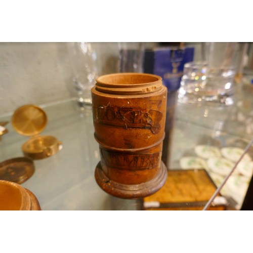 154 - Antique treen spice container A/F