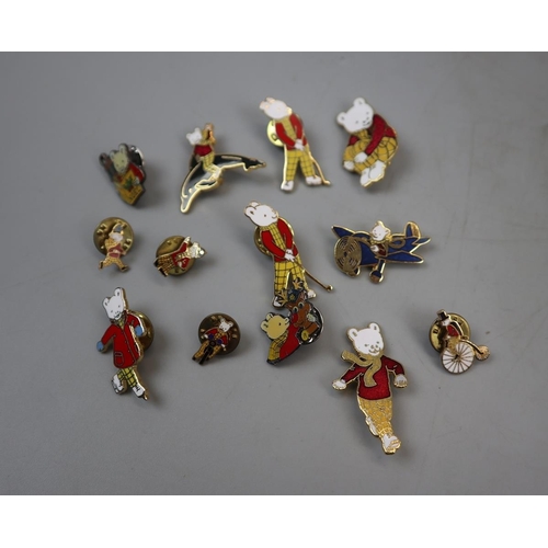 103 - Collection of Rupert the Bear pin badges