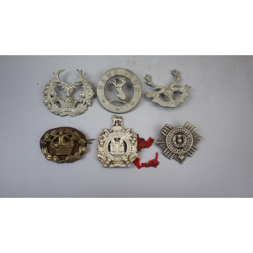 104 - Collection of 6 military cap badges