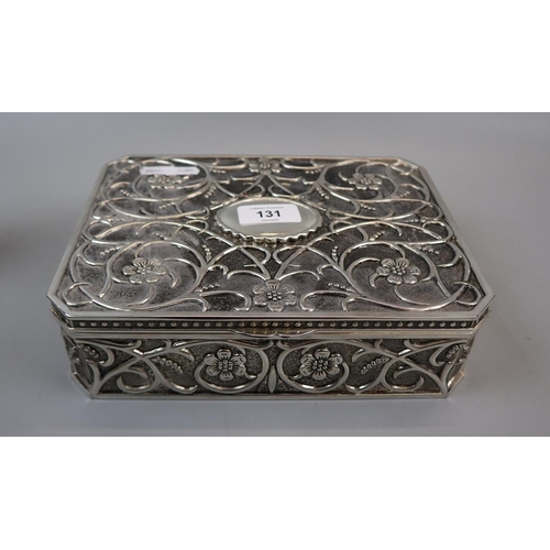 131 - Art Nouveau style floral metal jewellery box