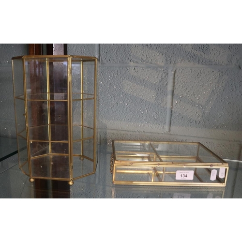 134 - 2 table top display cases