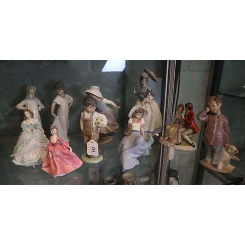 143 - Collection of figurines to include Lladro & Nao