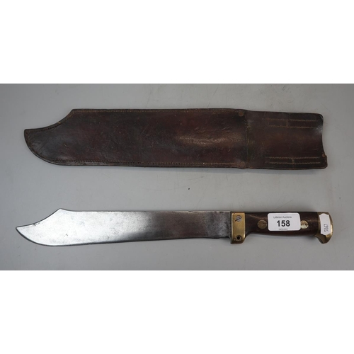158 - Bowie knife in leather sheath
