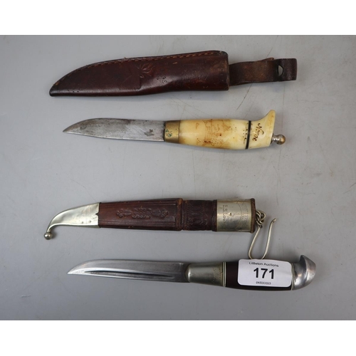 171 - 2 small knives in sheaths to include Inuit example