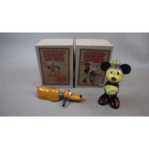 208 - 2 Mickey Mouse and friends tin plate toys