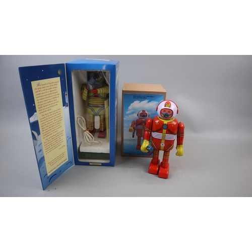 210 - 2 tin plate spaceman toys