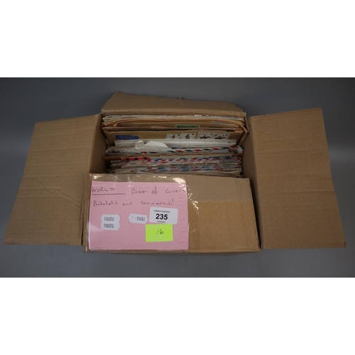 235 - Stamps - World box of cover, commercial & philatelic