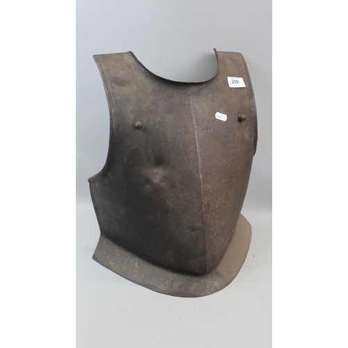 259 - Antique armoured breast plate