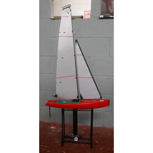 312 - Dragonforce 65 R/C pond yacht with stand - Approx height: 138cm