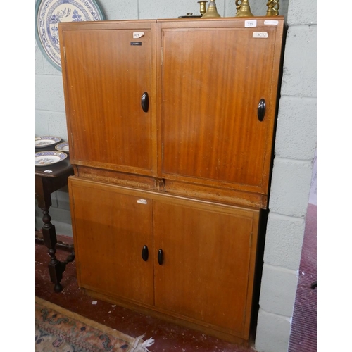 333 - 3 mid-century modular cupboards (1 double, 2 single) - From the refurbishment of the science labs of... 